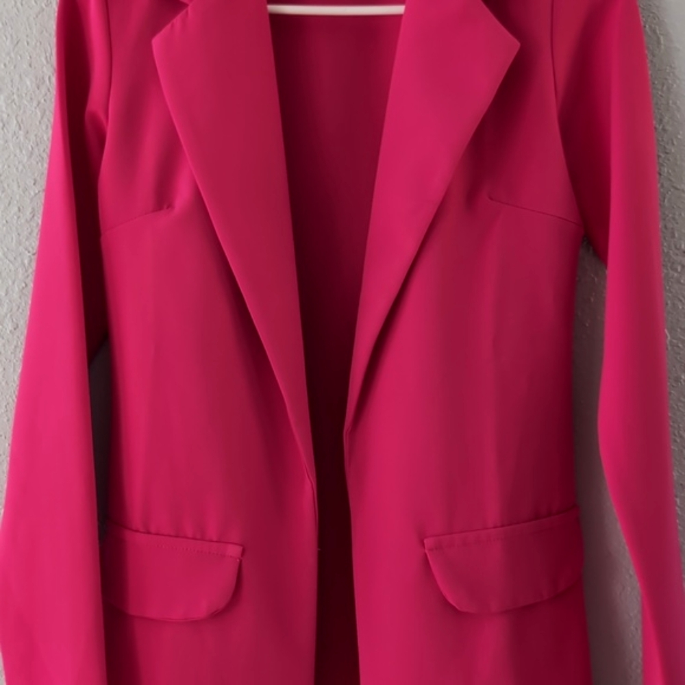Pink/ Raspberry Blazer Stretchy Jacket - Picture 6 of 8